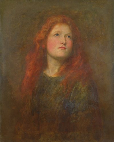 Porträtstudie eines Mädchens mit roten Haaren von George Frederick Watts